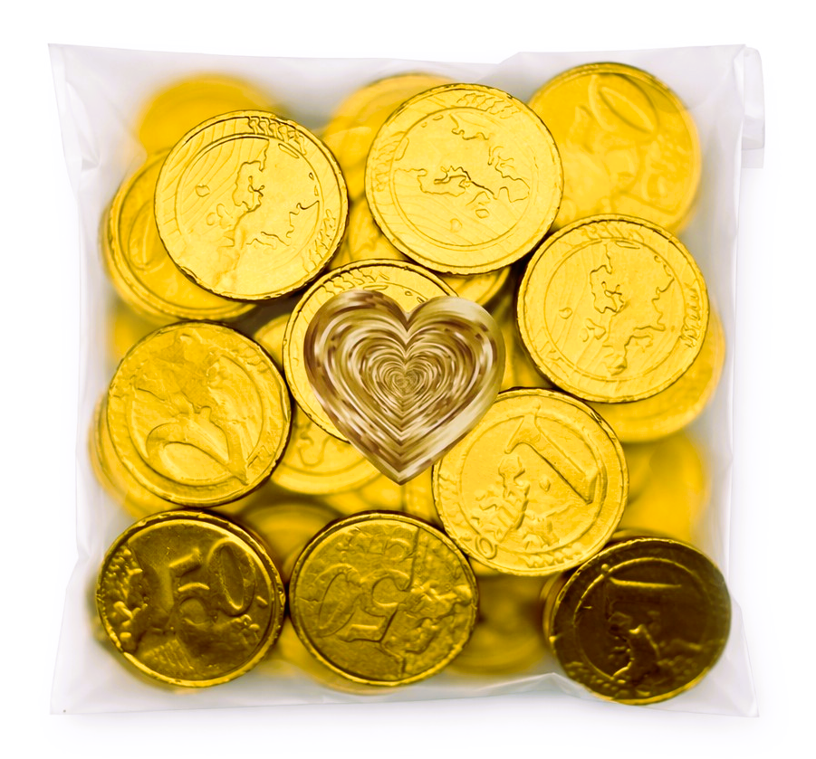 50 x Milk Chocolate Gold Money Coins - Treasure Chest - Weddings - Kids Party Bags - Eid Snacks